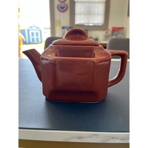 Vintage Ceramic Brown Octagon Tea Pot with Lid‎ Kitchenware